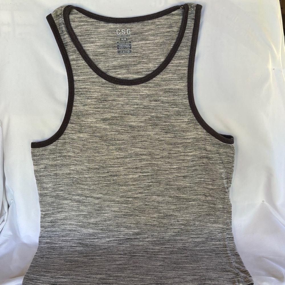 CSG CHAMPS SPORT GEAR MEN’s TANK TOP LIGHT GREY - BEACH/ GYM WEAR - MEDIUM